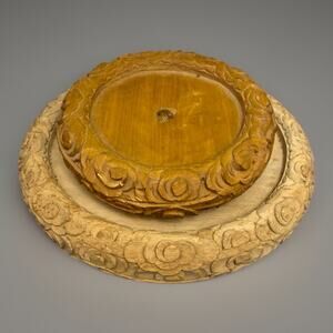 2 Chinese Cloud Hand Carved Unfinished Wood Bases